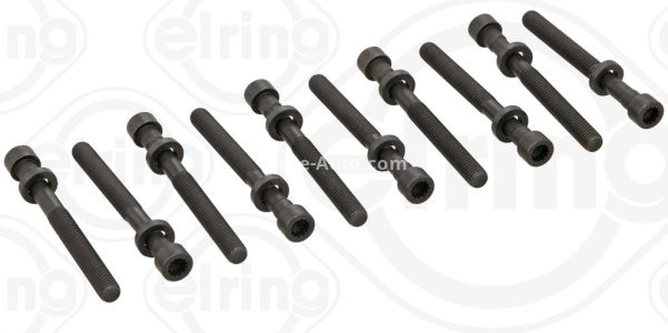 Set șuruburi / prezoane chiulasă - ELRING - pentru:  MERCEDES 190 (W201), G (W460), T1, T1/TN, T2/LN1 1.8/2.0/2.3 04.77-