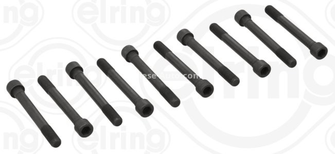 Set șuruburi / prezoane chiulasă - ELRING - pentru:  MITSUBISHI COLT II, III, GALANT III, IV, L 300, LANCER III, IV, PAJERO II, SAPPORO III, SPACE WAGON, TREDIA 1.8D/2.0/2.4 01.84-