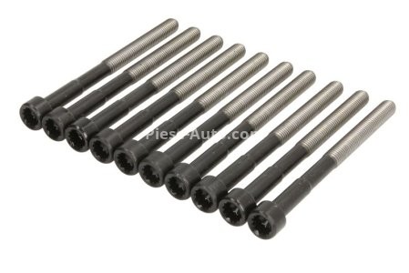 Set șuruburi / prezoane chiulasă - ELRING -  pentru: DAIHATSU CHARADE VIII; SUBARU TREZIA; TOYOTA AURIS, COROLLA, IQ, URBAN CRUISER, VERSO S, YARIS, YARIS/HATCHBACK; ASTON MARTIN CYGNET 1.3/1.33/1.5 11.08-