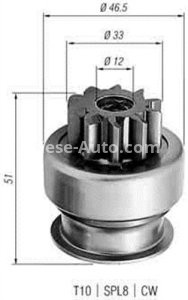 Bendix electromotor  pentru: ALFA ROMEO 147, 156, 159, GT, MITO; CADILLAC BLS; CHEVROLET MALIBU; FIAT BRAVA, BRAVO I, BRAVO II, CROMA, DOBLO, DOBLO CARGO 1.2-2.0D 01.95-