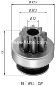 Bendix electromotor  pentru: CHEVROLET AVEO / KALOS, MATIZ, SPARK; DAEWOO KALOS, MATIZ, TICO; SUZUKI WAGON R+ 0.8-1.2 02.95-