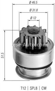 Bendix electromotor  pentru: CITROEN BERLINGO, BERLINGO MULTISPACE, BERLINGO/MINIVAN, C1, C2, C3 I, C3 PLURIEL, C4, C4 I, C5 II, C5 III, JUMPY II, NEMO/MINIVAN 1.4D-2.2D 06.01-
