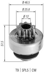 Bendix electromotor  pentru: CITROEN BERLINGO, BERLINGO/MINIVAN, BX, C4 I, EVASION, JUMPER I, VISA, XANTIA, XM, XSARA, ZX; FIAT DUCATO, ULYSSE; LANCIA ZETA 1.6-2.0CNG 10.82-12.18