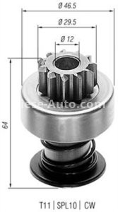 Bendix electromotor  pentru: FIAT ELBA, FIORINO, FIORINO/MINIVAN, PREMIO, REGATA, RITMO, UNO; INNOCENTI ELBA; LANCIA BETA, BETA H.P.E., BETA SPIDER, DELTA I 1.1-2.0 08.73-05.01