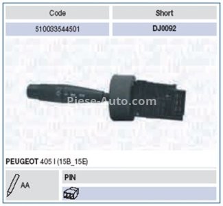 Bloc lumini / comutator combinat  (claxon; lumini) pentru: PEUGEOT 405 I 01.87-12.92