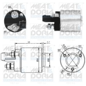 Bobină / solenoid electromotor pentru: AUDI A2, A3; SEAT ALHAMBRA, AROSA, CORDOBA, CORDOBA VARIO, IBIZA II, IBIZA III, LEON, TOLEDO I, TOLEDO II; SKODA FABIA I, OCTAVIA I 1.4D-2.8 08.80-12.10
