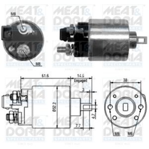 Bobină / solenoid electromotor pentru: AUDI A3; FORD GALAXY I; SEAT ALHAMBRA, CORDOBA, IBIZA II, TOLEDO I; SKODA OCTAVIA I; VW CORRADO, GOLF III, GOLF IV, NEW BEETLE 1.6/1.8/2.0 02.88-09.10
