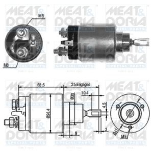 Bobină / solenoid electromotor pentru: CITROEN AX, BERLINGO, BERLINGO MULTISPACE, BERLINGO/MINIVAN, BX, C15/MINIVAN, C2, C3 I, C3 II, C3 PLURIEL, C4, C4 GRAND PICASSO I, C4 I 1.0-1.6D 10.82-