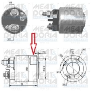 Bobină / solenoid electromotor pentru: DACIA DUSTER, LOGAN, LOGAN EXPRESS, LOGAN MCV, SANDERO; NISSAN KUBISTAR; RENAULT GRAND SCENIC II, KANGOO BE BOP, KANGOO EXPRESS, KANGOO II 1.4-1.6LPG 06.03-