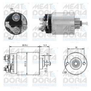 Bobină / solenoid electromotor pentru: VOLVO C30, S40 II, V50; FORD C-MAX, FIESTA IV, FIESTA V, FIESTA/MINIVAN, FOCUS C-MAX, FOCUS I, FOCUS II, FUSION, PUMA; MAZDA 2 1.2-1.6 08.95-12.12