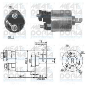 Bobină / solenoid electromotor (12V) pentru: HONDA ACCORD VI, CIVIC V, CIVIC VI, CIVIC VII, CONCERTO, CR-V II, CRX I, JAZZ I, JAZZ II 1.2-3.0 10.83-07.08