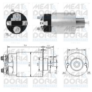 Bobină / solenoid electromotor pentru: HYUNDAI H-1, H-1 / STAREX, PORTER; KIA K2500, PREGIO; MITSUBISHI L 300 III, L200, L200 / TRITON, L400, PAJERO CLASSIC, PAJERO II 2.0/2.5D/2.8D 12.90-