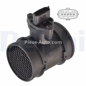 Debitmetru aer DELPHI (5 pin) pentru: ALFA ROMEO 156; OPEL ASTRA G, ASTRA G/KOMBI, CORSA C, OMEGA B, VECTRA B, ZAFIRA A 1.6-2.4D 11.96-12.09