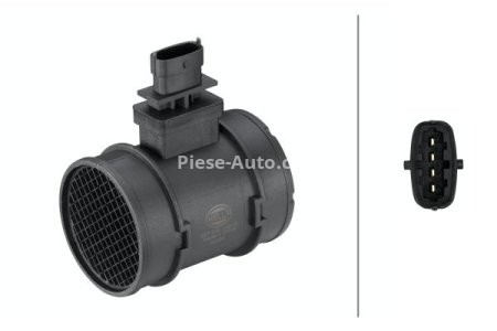 Debitmetru aer HELLA (4 pini, modul) pentru: ALFA ROMEO 156, 159; CHEVROLET LACETTI, NUBIRA; FIAT CROMA, CROMA/KOMBI, DOBLO, DOBLO/MINIVAN, GRANDE PUNTO, IDEA, SEDICI; LANCIA MUSA 1.3D-2.0D 10.01- 3