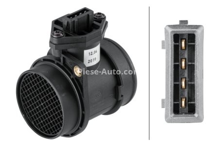 Debitmetru aer HELLA (4 pini, modul) pentru: AUDI A3, A4 B5, A6 C5; SEAT ALHAMBRA; SKODA OCTAVIA I; VW BORA, BORA I, GOLF IV, PASSAT B5, SHARAN 1.8 01.95-12.10