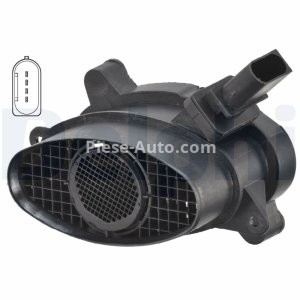 Debitmetru aer DELPHI (4 pini, modul) pentru: BMW 1 (E81), 1 (E87), 3 (E46), 3 (E90), 3 (E91), 3 (E92), 3 (E93), 5 (E60), 5 (E61), 7 (E65, E66, E67), X3 (E83), X5 (E53) 2.0D/2.5D/3.0D 04.01-12.13 3