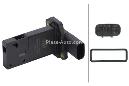Debitmetru aer HELLA (4 pini, cartuș) pentru: VOLVO C30, C70 II, S40 II, S80 II, V40, V50, V70 III; FORD C-MAX, C-MAX II, FOCUS C-MAX, FOCUS II, FOCUS III, FOCUS III/KOMBI, FOCUS II/KOMBI 1.0-2.2D 10.03- 1