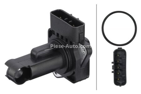 Debitmetru aer HELLA (5 pini, cartuș) pentru: VOLVO C30, C70 II, S40 II, S60 I, S80 I, S80 II, V50, V70 II, V70 III, XC60 I, XC70 II, XC90 I; JAGUAR S-TYPE II, XF I, XJ, XK 8, X-TYPE I 1.3-4.4 07.94-