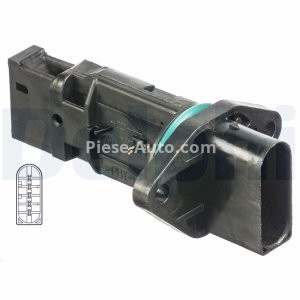 Debitmetru aer DELPHI (5 pini, cartus) pentru: MERCEDES E T-MODEL (S210), E (W210) 2.1D/2.2D/3.0D 12.96-03.03 1