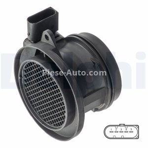 Debitmetru aer DELPHI (5 pini, modul) pentru: MERCEDES C (CL203), C T-MODEL (S203), C T-MODEL (S204), C (W203), C (W204), CLC (CL203), CLK (A209), CLK (C209), E T-MODEL (S211) 1.6-1.8LPG 05.02- 3