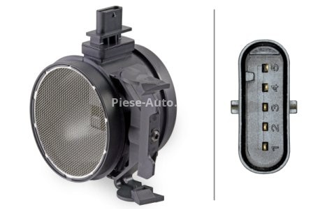 Debitmetru aer HELLA (5 pini, modul) pentru: MERCEDES C (CL203), C T-MODEL (S203), C T-MODEL (S204), C (W203), C (W204), CLC (CL203), CLK (A209), CLK (C209), CLS (C219), E (A207), E (C207) 1.8-5.5 06.04-