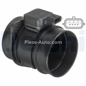 Debitmetru aer DELPHI (4 pini, modul) pentru: OPEL MOVANO B; RENAULT GRAND SCENIC III, MASTER III, MEGANE, MEGANE III, SCENIC III 2.0D/2.3D 02.09-
