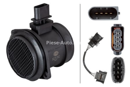 Debitmetru aer HELLA (4 pini, modul) pentru: VOLVO C30, C70 II, S40 II, S60 I, V50, V70 II, XC60 I, XC70 I, XC90 I 2.4D 03.05-12.14