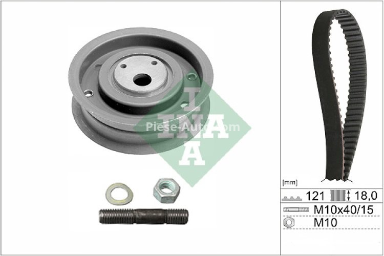 Kit distribuție INA (curea + role) pentru: AUDI 100 C2, 100 C3, 80 B1, 80 B2, 80 B3, 80 B4, COUPE B2, COUPE B3; PORSCHE 924; SEAT CORDOBA, CORDOBA VARIO, IBIZA II, IBIZA IV 1.3-2.0 05.72-