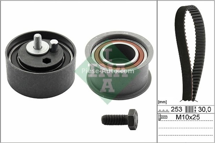 Kit distribuție INA (curea + role) pentru: AUDI A4 B5, A4 B6, A6 C4, A6 C5, A8 D2, ALLROAD C5; SKODA SUPERB I; VW PASSAT B5, PASSAT B5.5 2.4/2.7/2.8 12.95-03.08