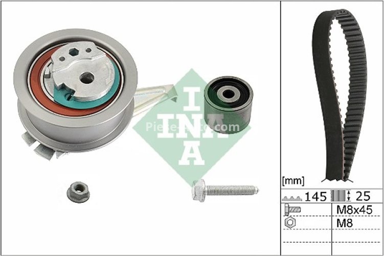 Kit distribuție INA (curea + role) pentru: AUDI A1; SEAT IBIZA IV, IBIZA IV SC, IBIZA IV ST, TOLEDO IV; SKODA FABIA III, RAPID, SCALA; VW POLO, POLO V 1.4D/1.6D 02.14-