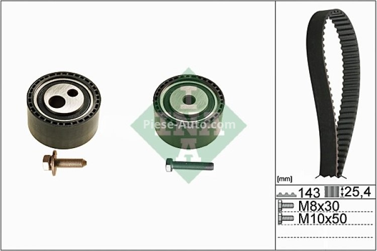 Kit distribuție INA (curea + role) pentru: CITROEN JUMPER I; PEUGEOT BOXER 2.2D 12.01-06.06
