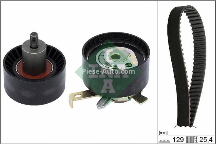 Kit distribuție INA (curea + role) pentru: FORD COUGAR, FOCUS I, MONDEO I, MONDEO II, TOURNEO CONNECT, TRANSIT CONNECT 1.6/1.8/2.0 04.93-12.13