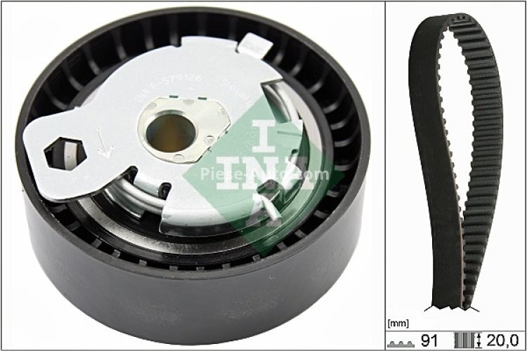 Kit distribuție INA (curea + role) pentru: FORD C-MAX, FIESTA IV, FIESTA/HATCHBACK, FIESTA/MINIVAN, FOCUS C-MAX, FOCUS I, FOCUS II, FOCUS I/KOMBI, GALAXY II, MONDEO IV 1.8D 08.98-06.15