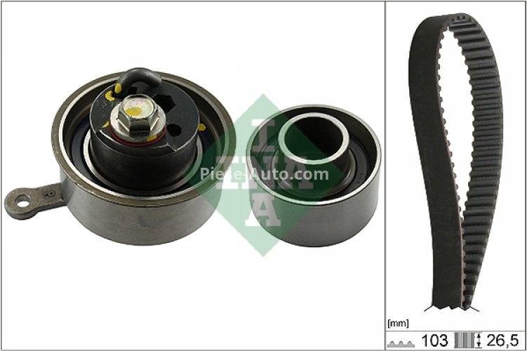 Kit distribuție INA (curea + role) pentru: FORD RANGER; MAZDA BT-50 2.5D/3.0D 05.06-12.15
