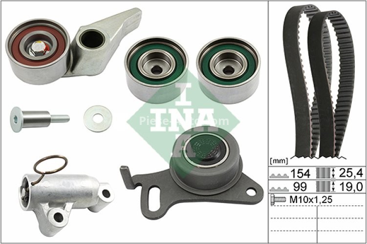 Kit distribuție INA (curea + role) pentru: MITSUBISHI L200, L200 / TRITON, PAJERO SPORT II 2.5D 01.04-