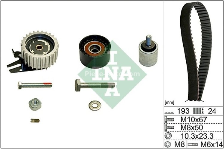 Kit distribuție INA (curea + role) pentru: OPEL ASTRA J, ASTRA J GTC, CASCADA, INSIGNIA A, INSIGNIA A COUNTRY, ZAFIRA C; SAAB 9-5 2.0D 07.08-