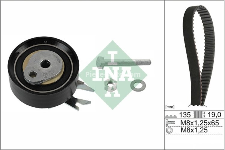 Kit distribuție INA (curea + role) pentru: SEAT AROSA, CORDOBA, CORDOBA VARIO, IBIZA II, INCA; VW CADDY II, CADDY II/MINIVAN, GOLF III, LUPO I, POLO, POLO III 1.0/1.3/1.4 10.91-07.05