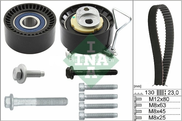 Kit distribuție INA (curea + role) pentru: VOLVO S60 II, S60 III, S80 II, S90 II, V40, V60 I, V60 II, V70 III, V90 II, XC40, XC60 I, XC60 II, XC70 II, XC90 II 1.5/2.0/2.0H 09.13-