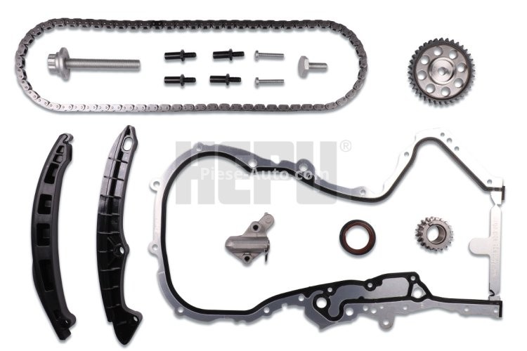 Kit lanț distribuție HEPU (lanț + elmente) pentru: AUDI A1; SEAT IBIZA IV SC; SKODA FABIA II; VW CC B7, EOS, GOLF PLUS V, GOLF V, JETTA III, PASSAT B6, PASSAT B7, POLO V, SCIROCCO III 1.4/1.4ALK/1.4CNG 11.05-