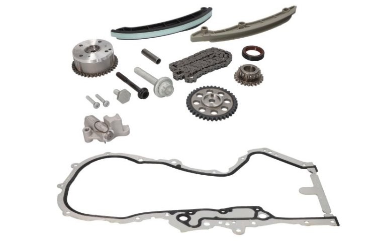 Kit lanț distribuție HEPU (lanț + elmente) pentru: AUDI A1, A3; SEAT ALTEA, ALTEA XL, LEON, TOLEDO III, TOLEDO IV; SKODA OCTAVIA II, RAPID, SUPERB II, YETI; VW EOS, GOLF PLUS V, GOLF V, GOLF VI 1.4 05.07-