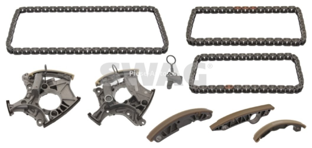 Kit lanț distribuție SWAG (lanț + elemente) pentru: AUDI A4 B7, A6 ALLROAD C6, A6 C6, A8 D3 2.4/3.2 05.04-07.10