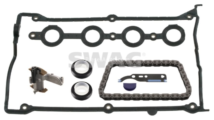 Kit lanț distribuție SWAG (lanț + elemente) pentru: AUDI A4 B5, A6 C4; SEAT LEON, TOLEDO II; SKODA OCTAVIA I; VW GOLF IV, PASSAT B5 1.8 04.95-06.06