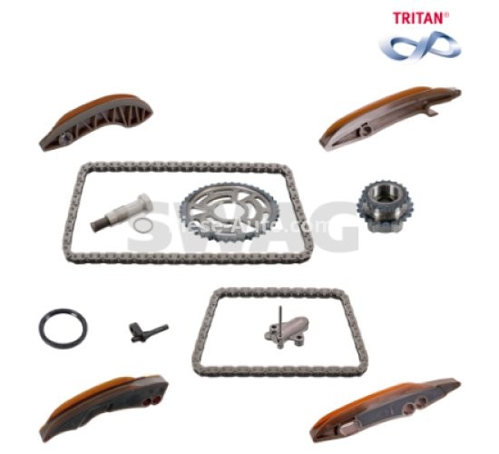 Kit lanț distribuție SWAG (lanț + pinioane) pentru: BMW 1 (F20), 1 (F21), 1 (F40), 2 (F22, F87), 2 (F23), 2 (F45), 2 GRAN COUPE (F44), 2 GRAN TOURER (F46), 2 GRAN TOURER VAN (F46), 3 (F30, F80) 2.0D/2.0DH 06.10-