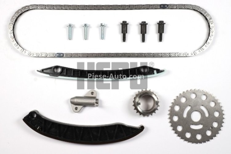 Kit lanț distribuție HEPU (lanț + pinioane) pentru: CHEVROLET ORLANDO; NISSAN PRIMASTAR, QASHQAI I, X-TRAIL II; OPEL ASTRA H, ASTRA J, INSIGNIA A, MERIVA A, MOKKA / MOKKA X, VECTRA C, VIVARO A 1.6-2.0D 08.02-