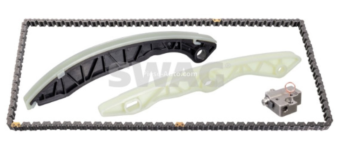 Kit lanț distribuție SWAG (lanț + elemente) pentru: HYUNDAI IX35, SONATA V, SONATA VI; KIA OPTIMA, SPORTAGE III 2.0/2.4 01.05-