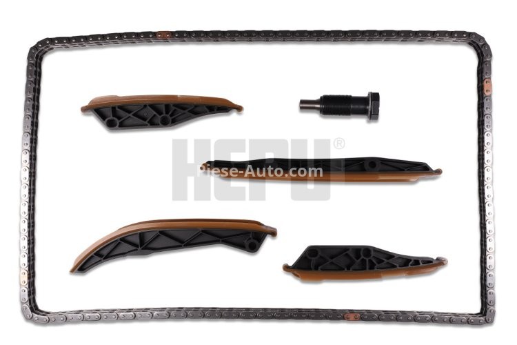 Kit lanț distribuție HEPU (lanț + elmente) pentru: MERCEDES C (CL203), C T-MODEL (S202), C T-MODEL (S203), C (W202), C (W203), CLK (A208), CLK (A209), CLK (C208), CLK (C209), CLS (C219) 2.4-5.5 12.96-