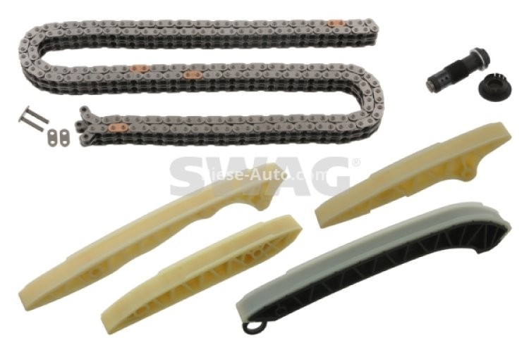 Kit lanț distribuție SWAG (lanț + elemente) pentru: MERCEDES C (CL203), C T-MODEL (S203), C T-MODEL (S204), C (W203), C (W204), CLC (CL203), CLK (A209), CLK (C209), CLS (C219), E (A207), E (C207) 2.5-5.5 06.04-