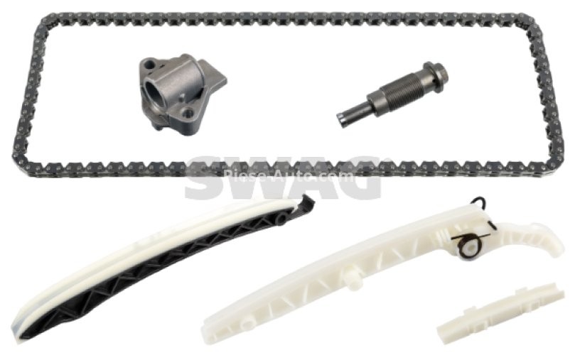 Kit lanț distribuție SWAG (lanț + elemente) pentru: MERCEDES A (W176), B SPORTS TOURER (W246, W242), C (C204), C T-MODEL (S204), C (W204), E T-MODEL (S212), E (W212) 1.6/2.0/2.0CNG 01.08-