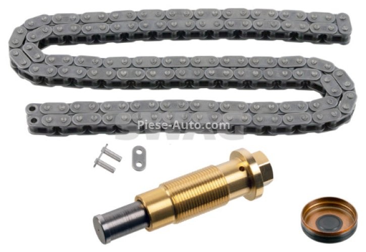 Kit lanț distribuție SWAG (lanț + elemente) pentru: MERCEDES C (CL203), C T-MODEL (S203), C T-MODEL (S204), C (W203), C (W204), CLC (CL203), CLK (A209), CLK (C209), E T-MODEL (S211), E (W211) 1.6-1.8LPG 05.02-