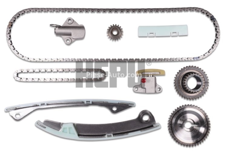 Kit lanț distribuție HEPU (lanț + pinioane) pentru: NISSAN QASHQAI I, TIIDA, X-TRAIL II; RENAULT CLIO III, FLUENCE, GRAND SCENIC III, LAGUNA III, LATITUDE, MEGANE, MEGANE III, SCENIC III 1.8/2.0/2.0ALK 09.04-